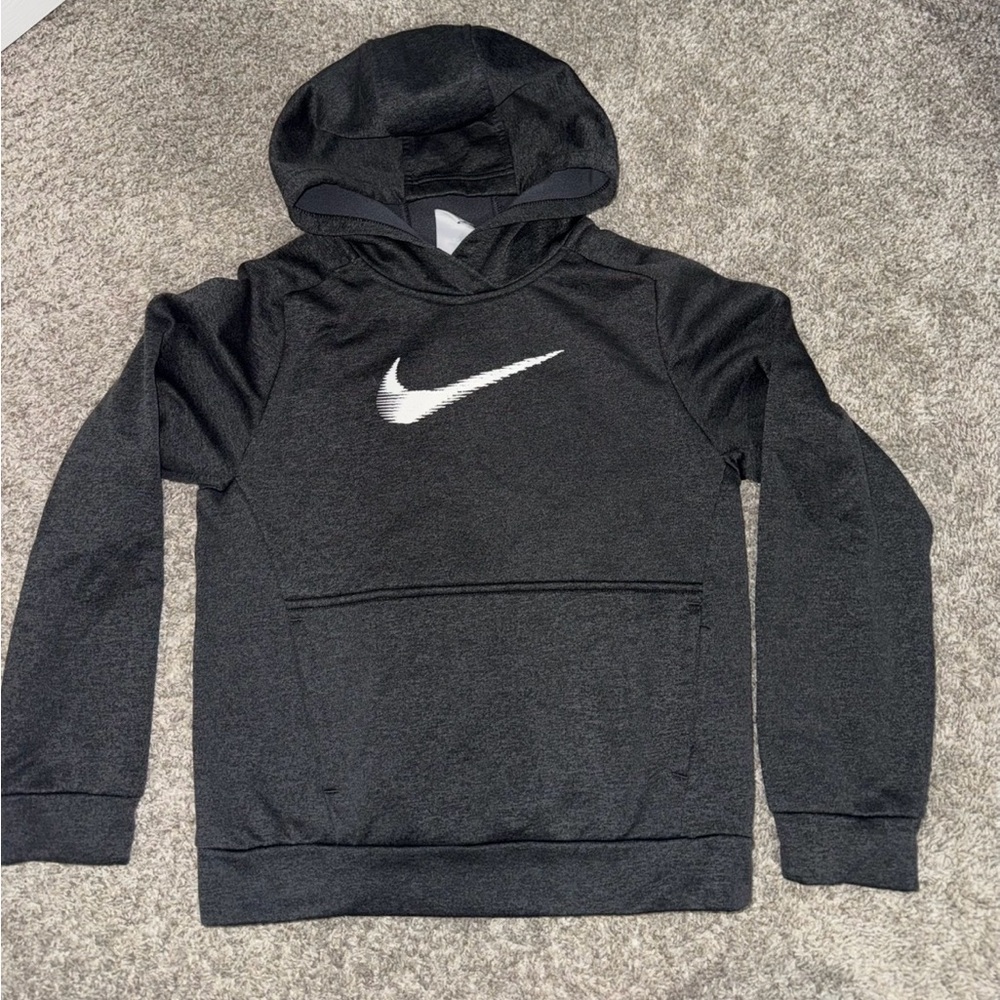 Kids Nike Grey Hoodie with White Swoosh